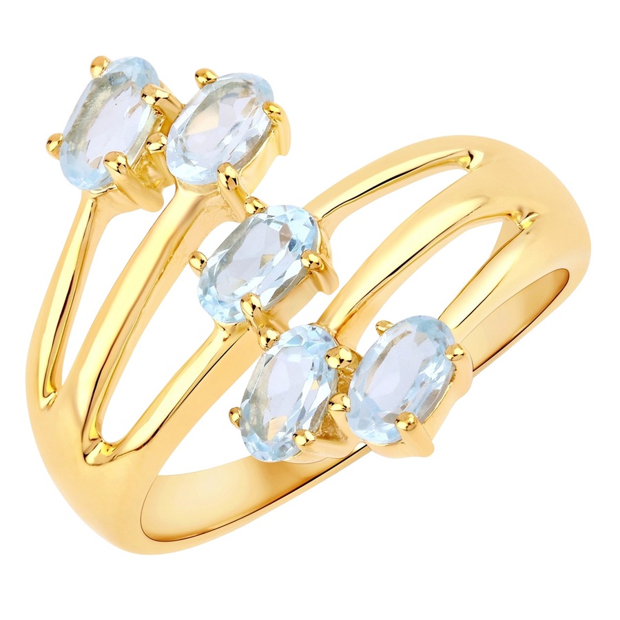 Rafaela Donata Ring Sterling Silber Blautopas in Gelbgold 50 Damen