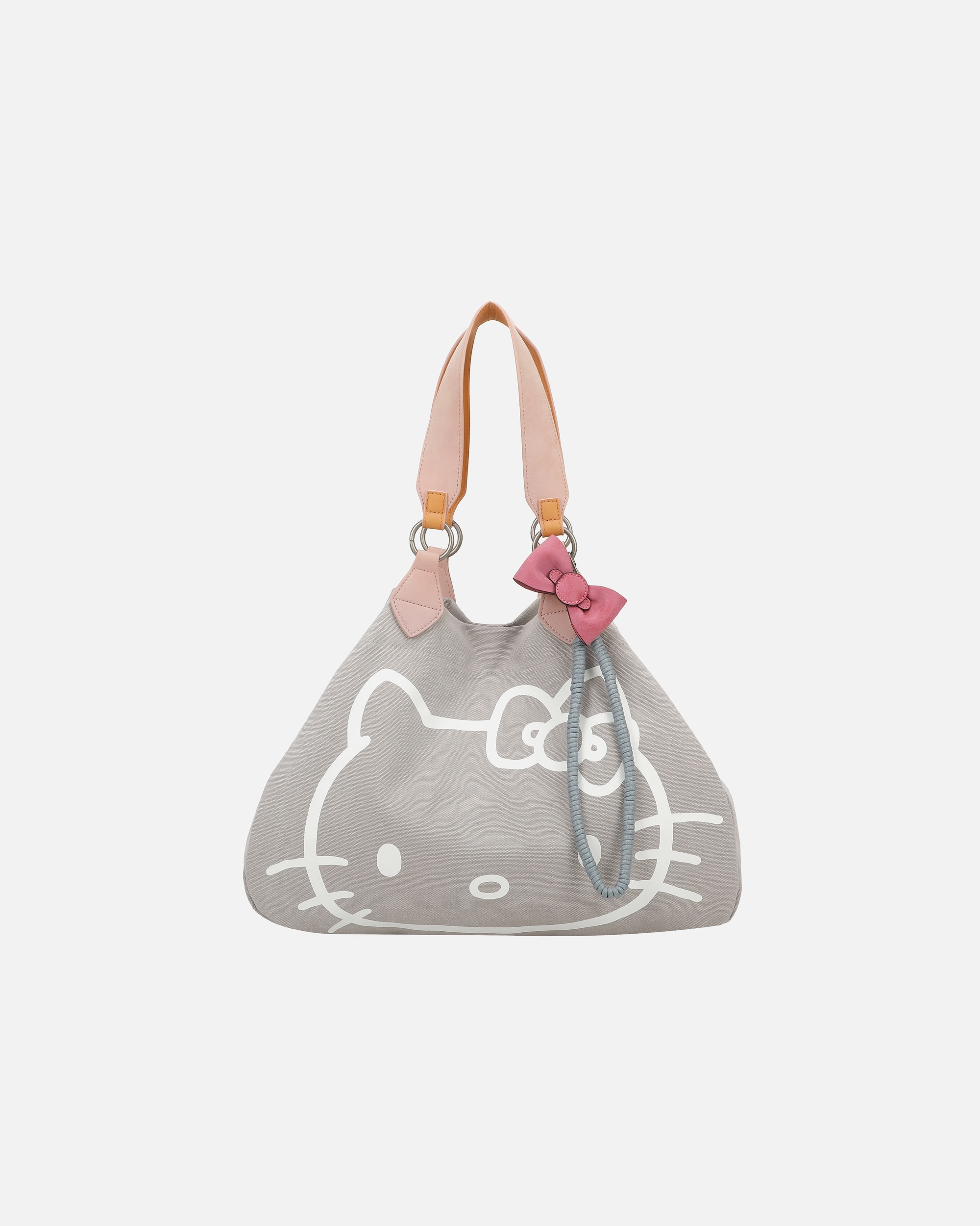 Tasche für Weiblich Hello Kitty x Fitzi Default Brand Line Shopper 'Hello Kitty fritzi Izzy Medium' mit süßem Schleifenanhänger grau