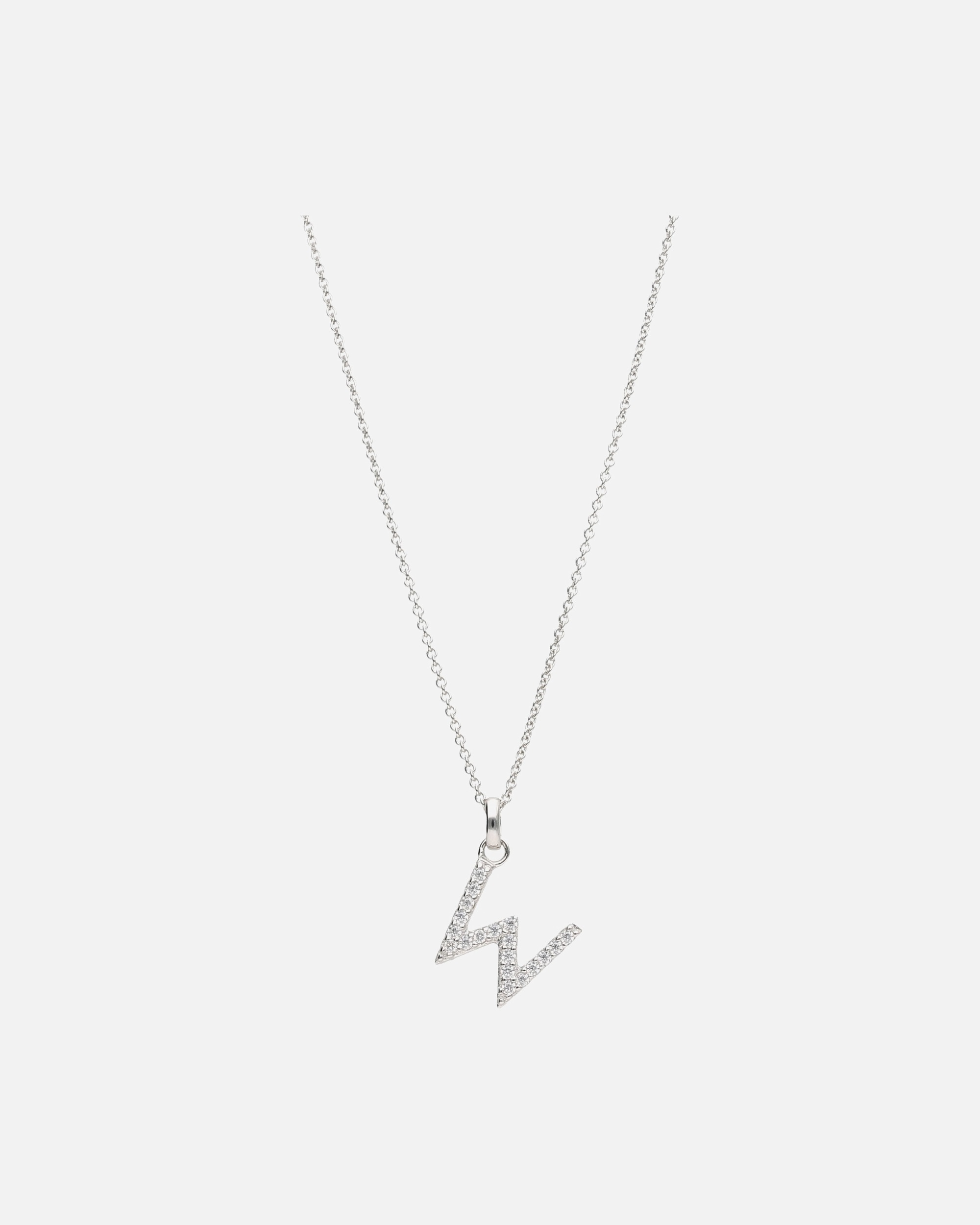 Halskette für Weiblich Smart Jewel Kette Buchstabe W mit Zirkonia Steine, Silber 925 45 cm