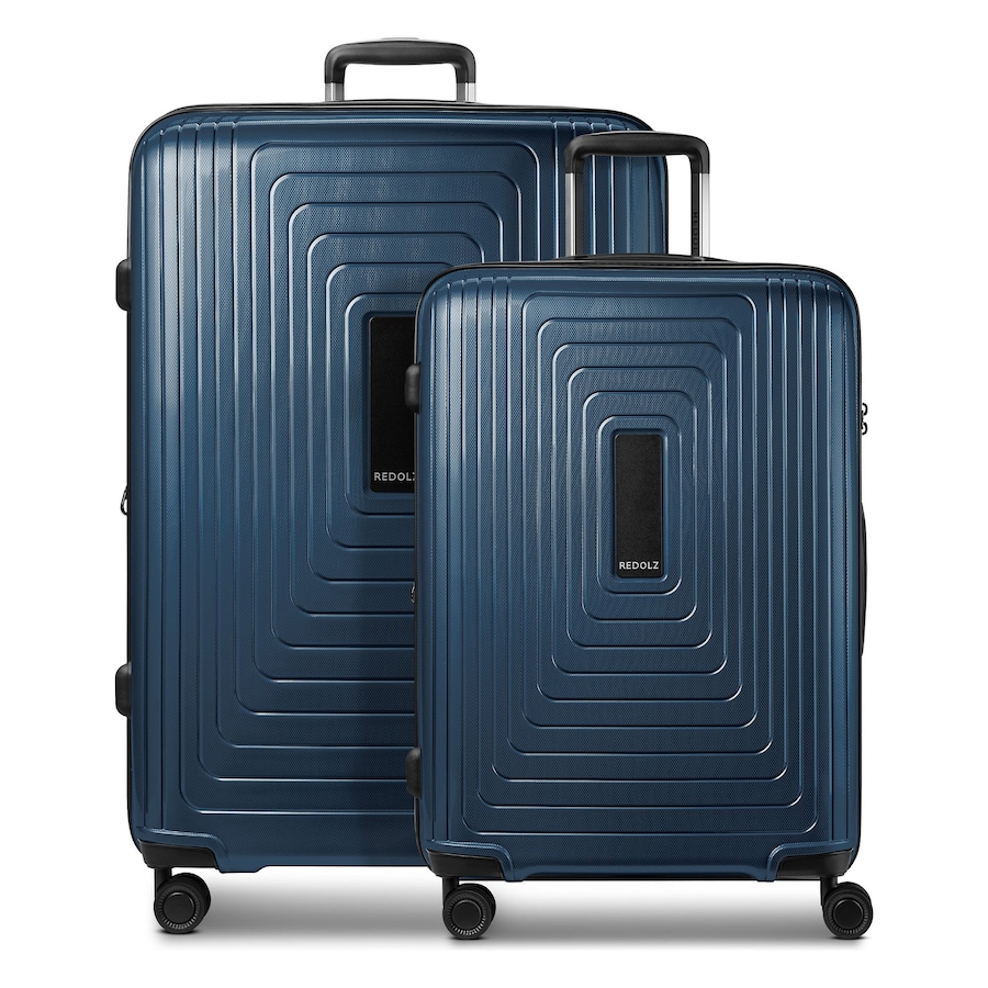 Redolz Essentials 14 4 Rollen Kofferset 2-teilig mit Dehnfalte dark blue metallic Schwarz Herren