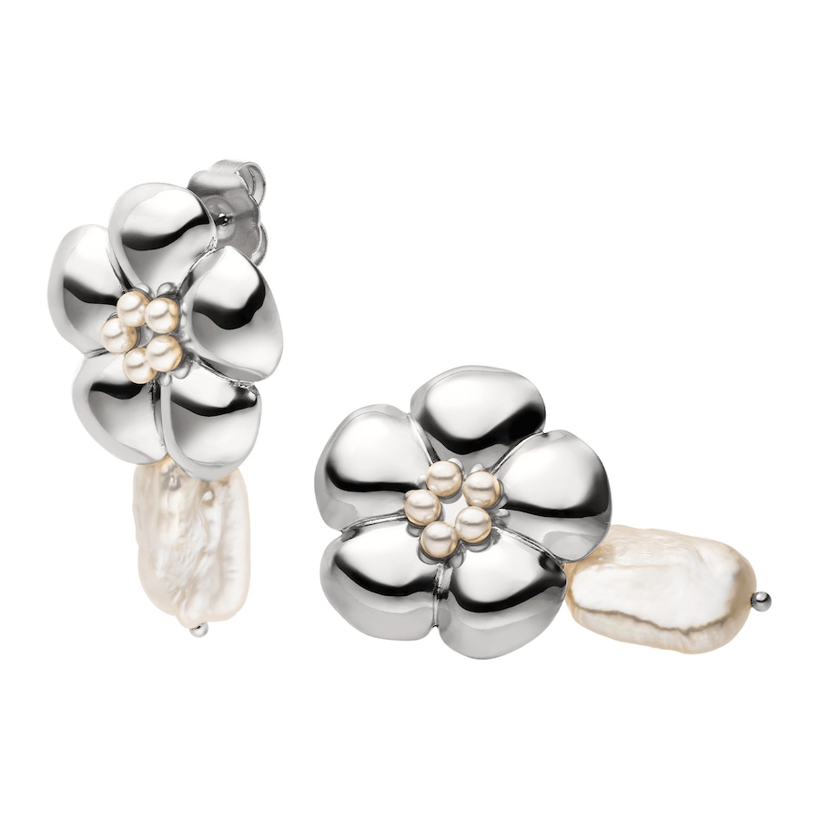 Purelei Floral Pearly Ohrringe 100% Edelstahl Silber Grau