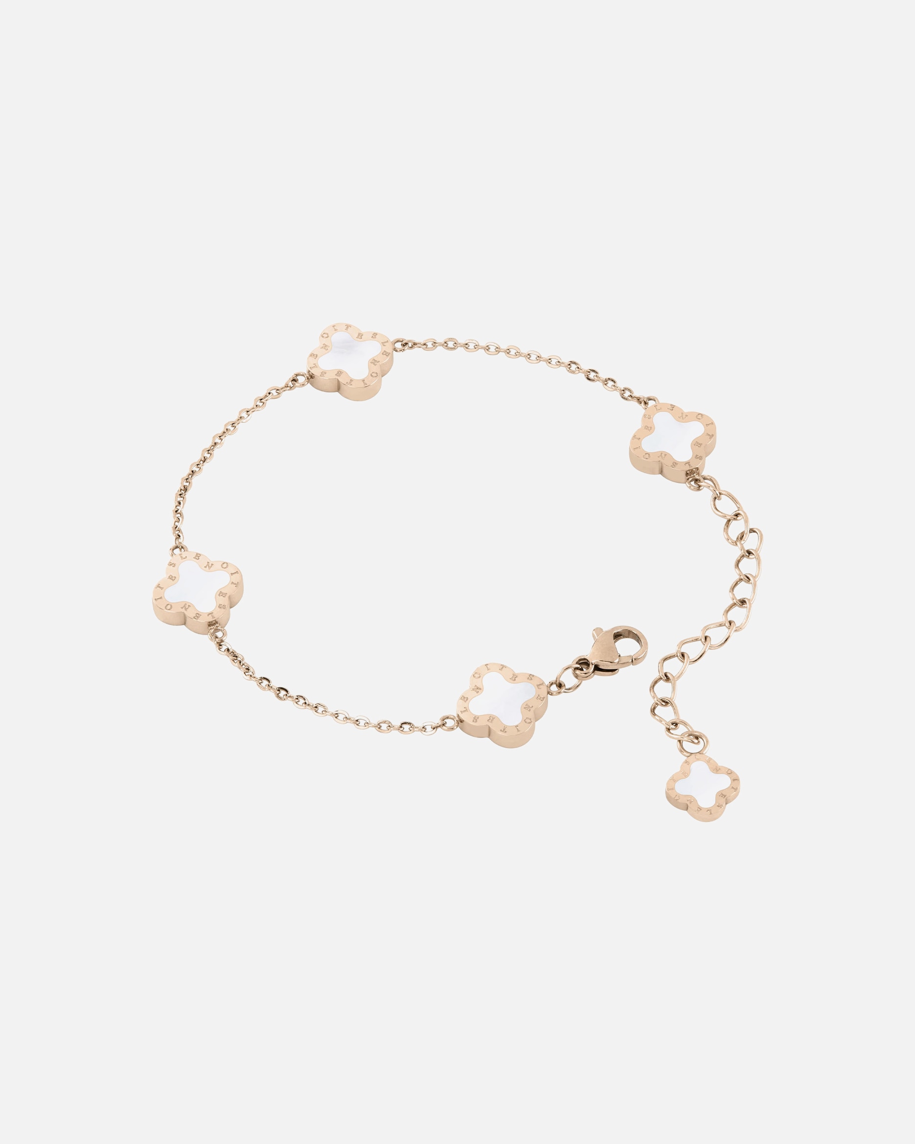 Armband für Weiblich Lenoites Armband 'Four-leaf Clover Mini' rose gold white