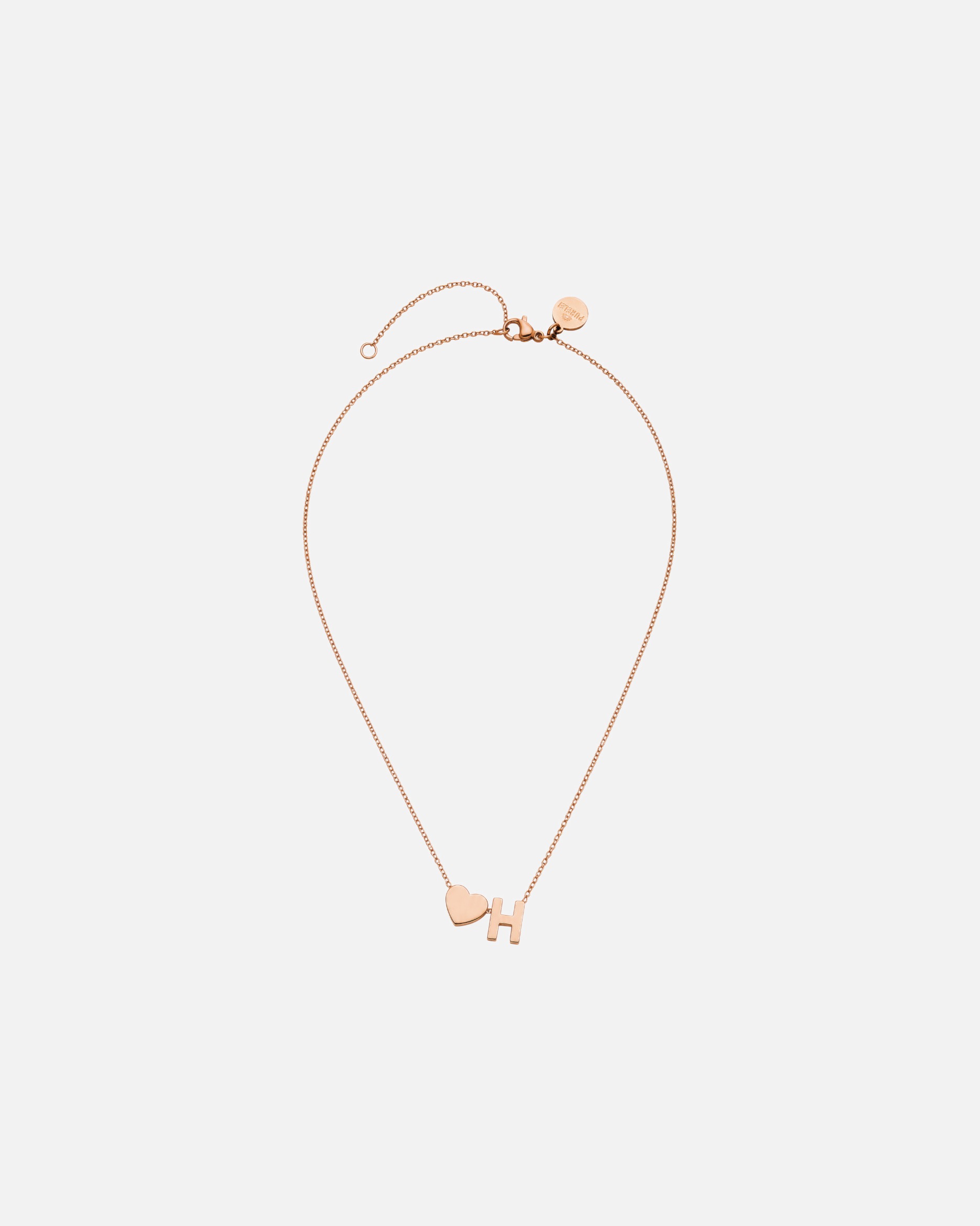 Halskette für Unisex Purelei Letter Heart H Kette 100% Edelstahl Rosegold