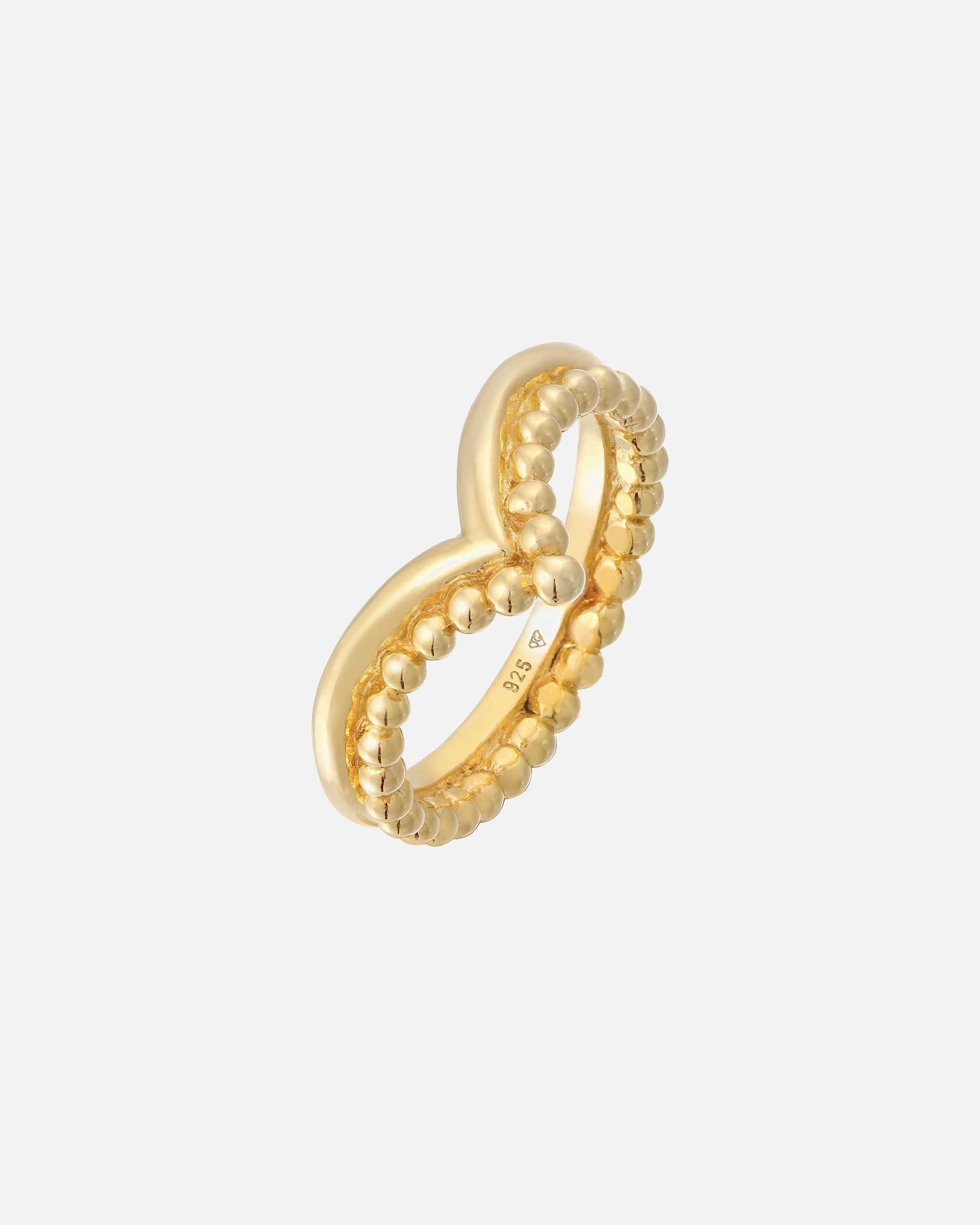 Ring für Weiblich Elli Kugel Design V-Form Stacking 925 Silber 52