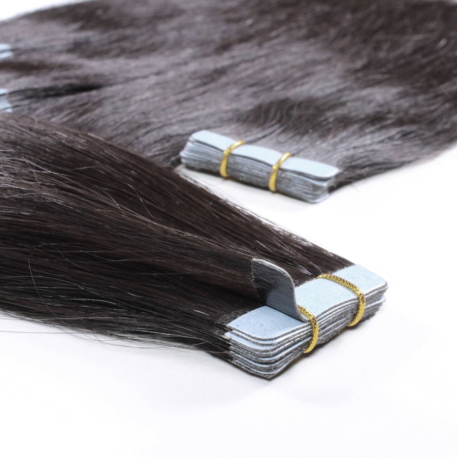 hair2heart Tape Extensions Premium Rohhaar Naturschwarz 2.5g 50cm Schwarz Damen