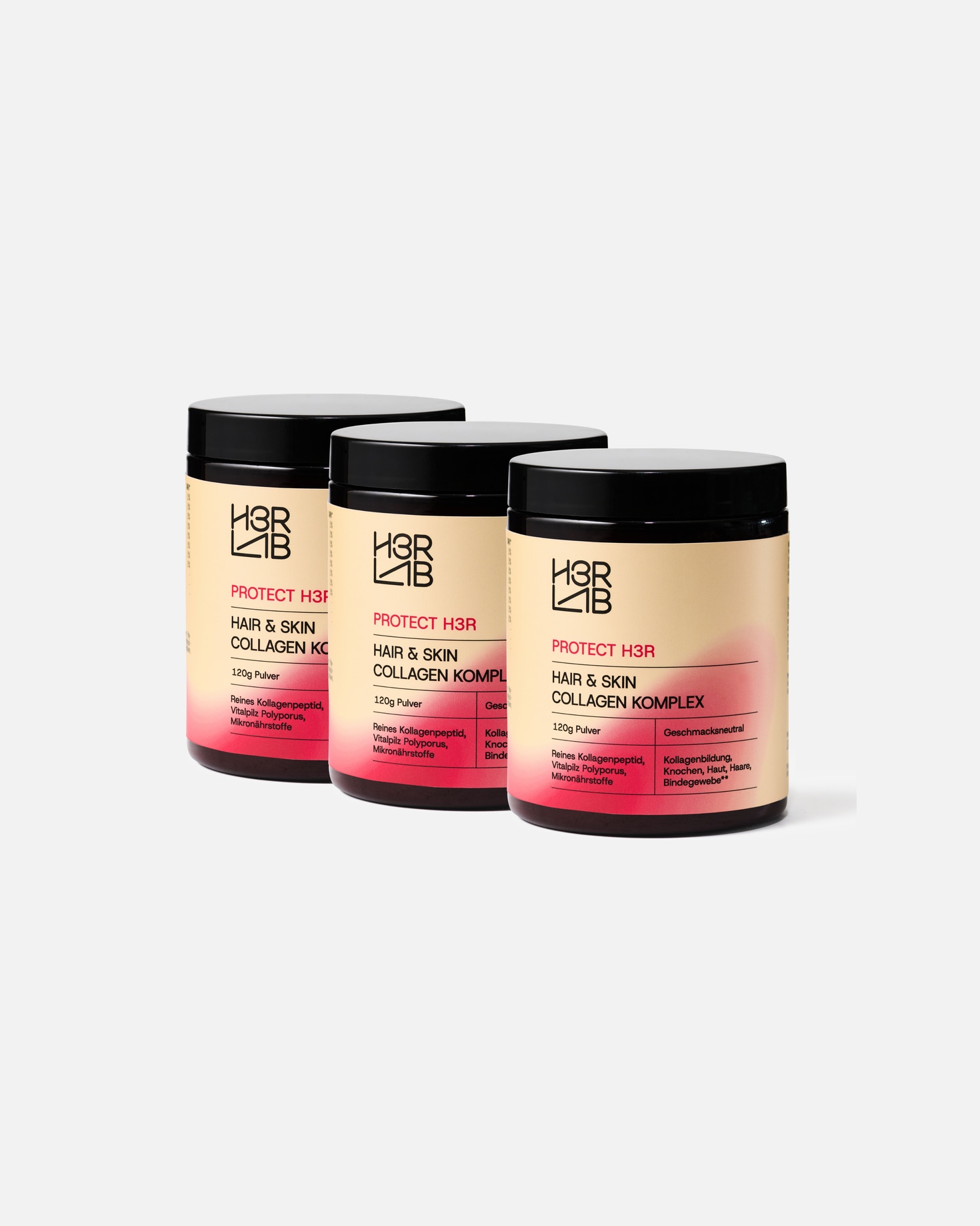 Nahrungsergänzung Haut für Weiblich H3R LAB Default Brand Line Hair & Skin Kollagen Komplex 3er Set mit 20% Preisvorteil