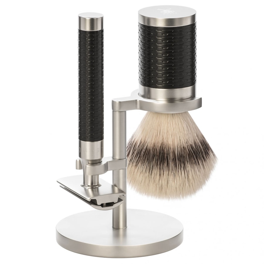 Mühle Rocca 3 tlg. Rasierset Silvertip Fibre , Griff Schwarz Herren