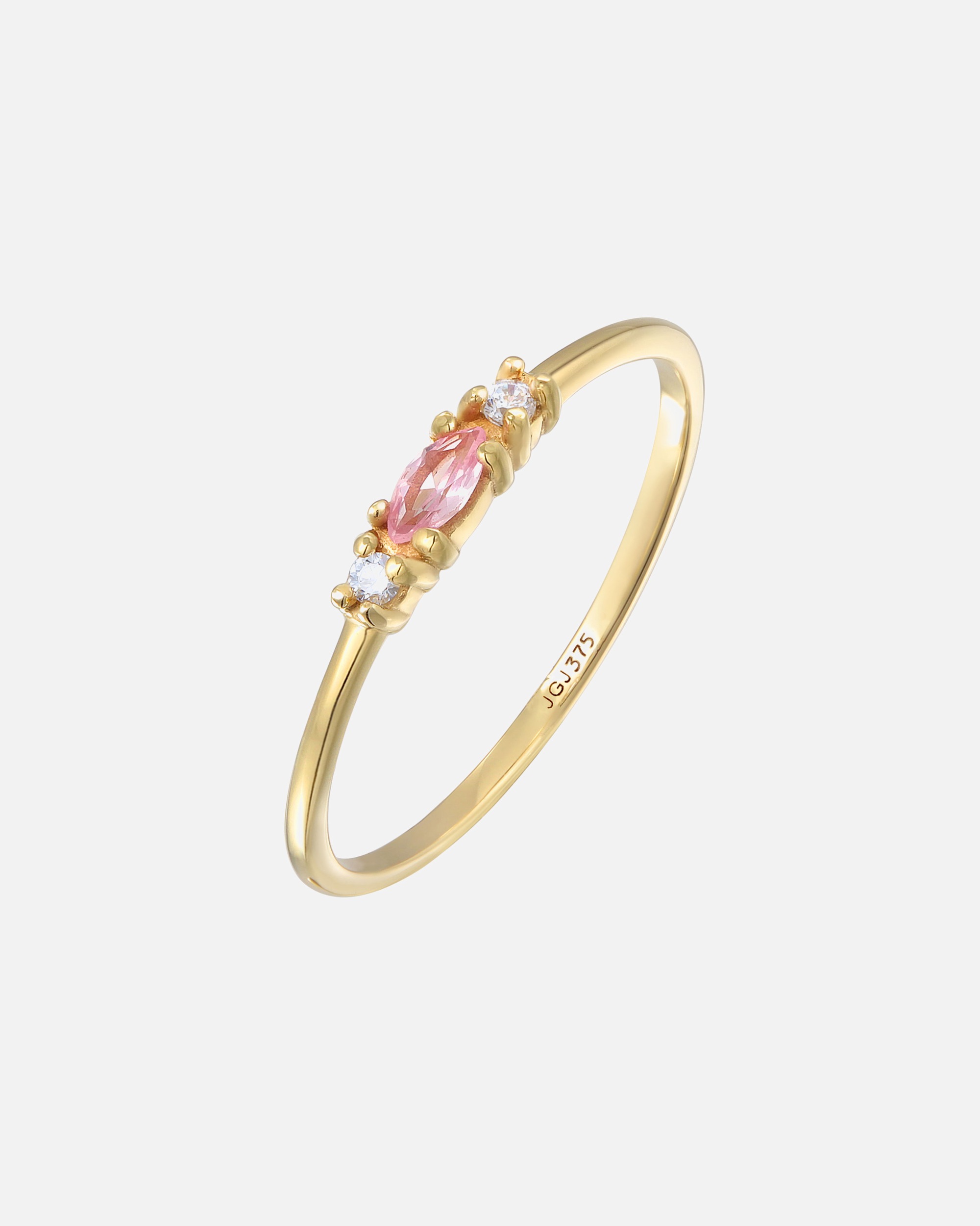 Ring für Weiblich Elli PREMIUM Vintage Zirkonia Marquise synth. Saphir 375 Gelbgold 52