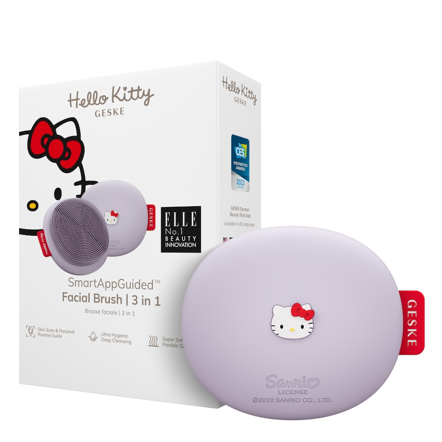 Geske SmartAppGuided Facial Brush | 3 in 1 Hello Kitty Purple