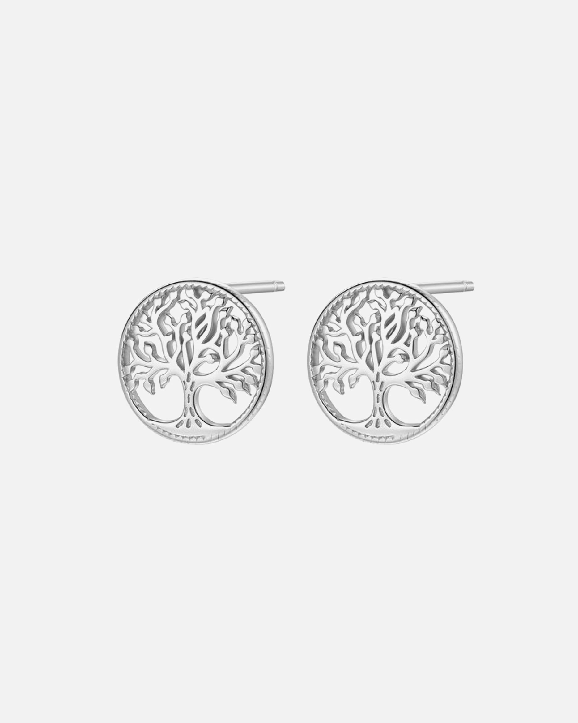 Ohrringe für Weiblich Hey Happiness Default Brand Line Lebensbaum Ohrstecker – 925 Sterling Silber – Tree of Life Silber