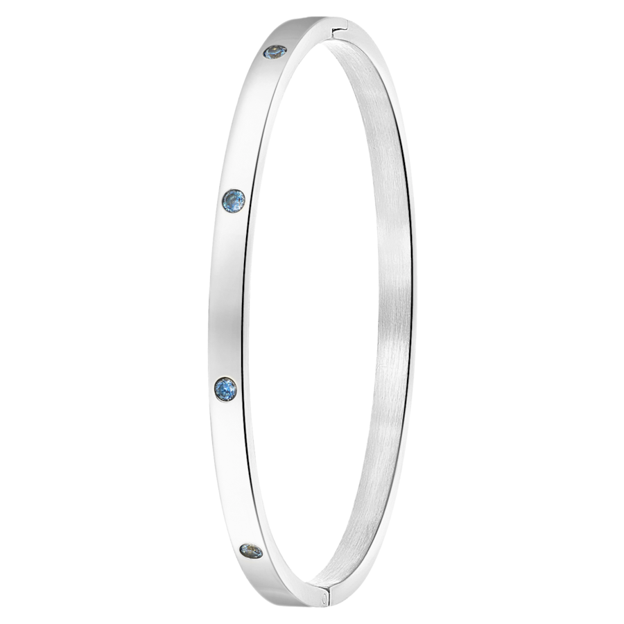 Lucardi Armband Stahl 58 mm - Juli Silber März Damen