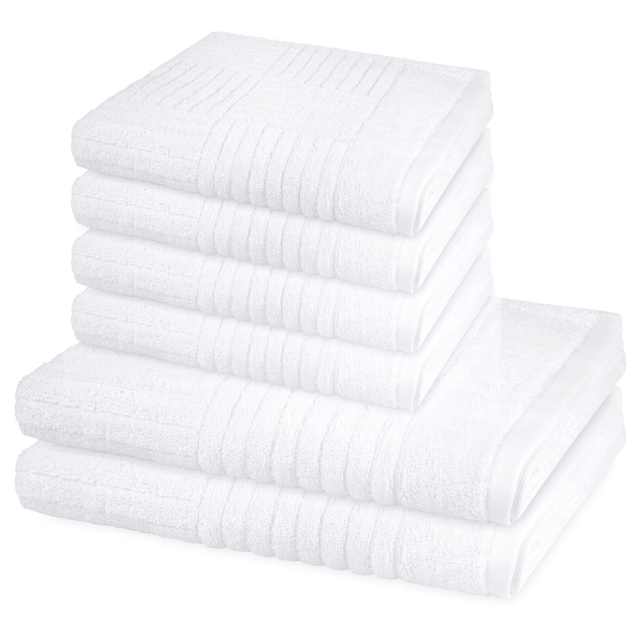 ROSS Handtuch-Set Carre (6-teilig) Weiß Weiss