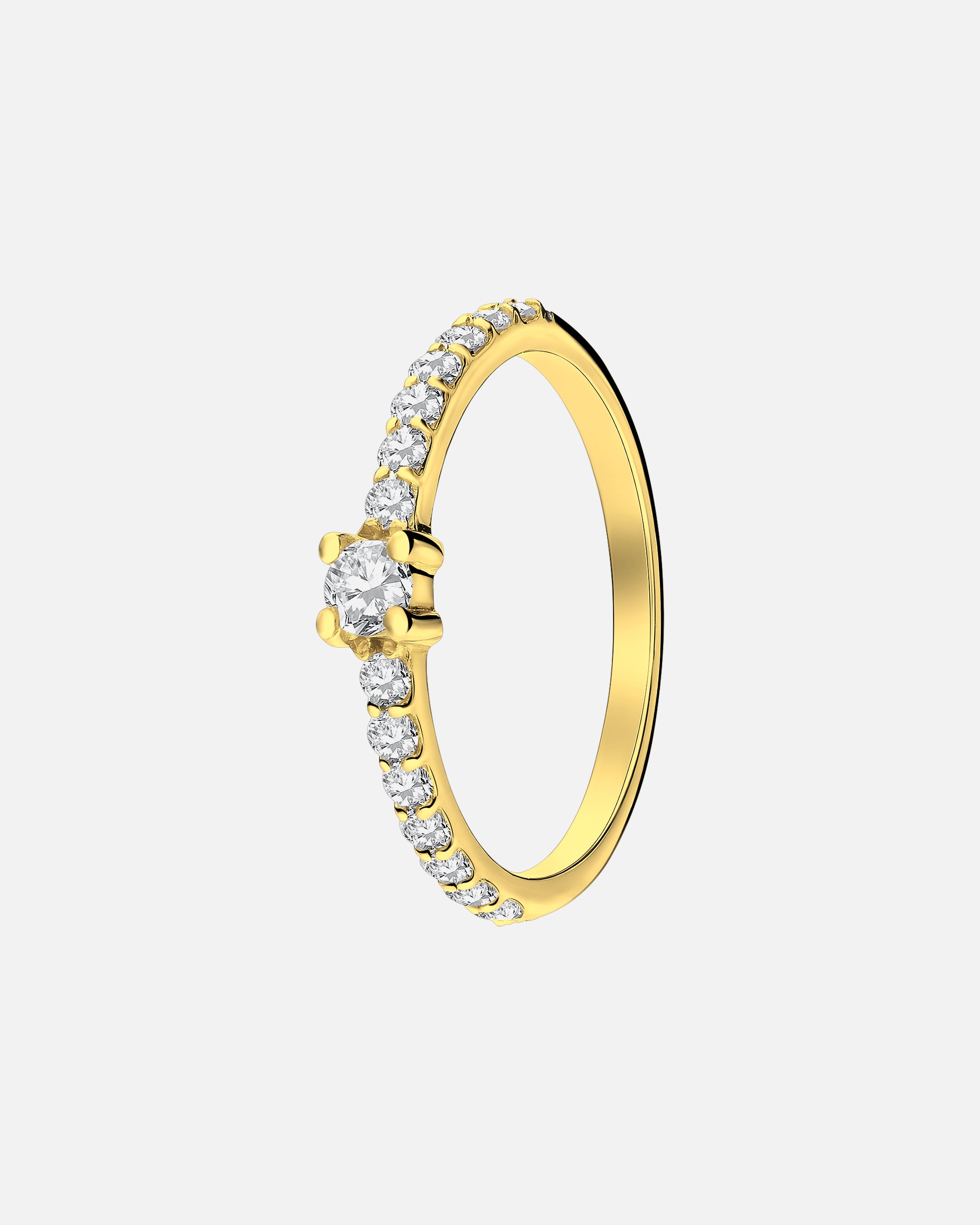 Ring für Weiblich Lucardi Ring 925 Silber Gold - 49mm