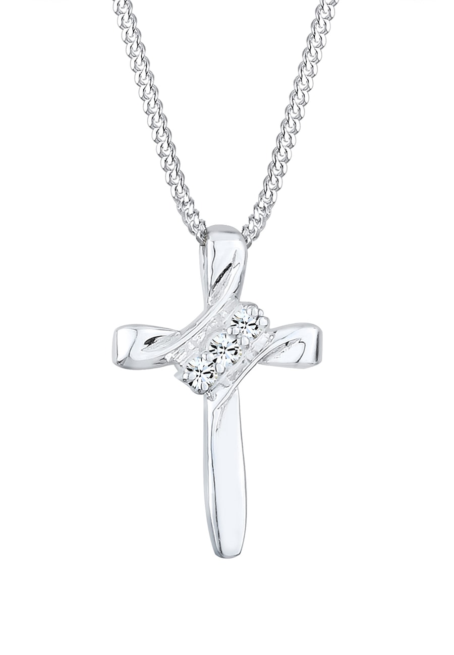 Elli Kreuz 925er Silber vergoldet, mit Kristallen von Swarovski 55 Damen