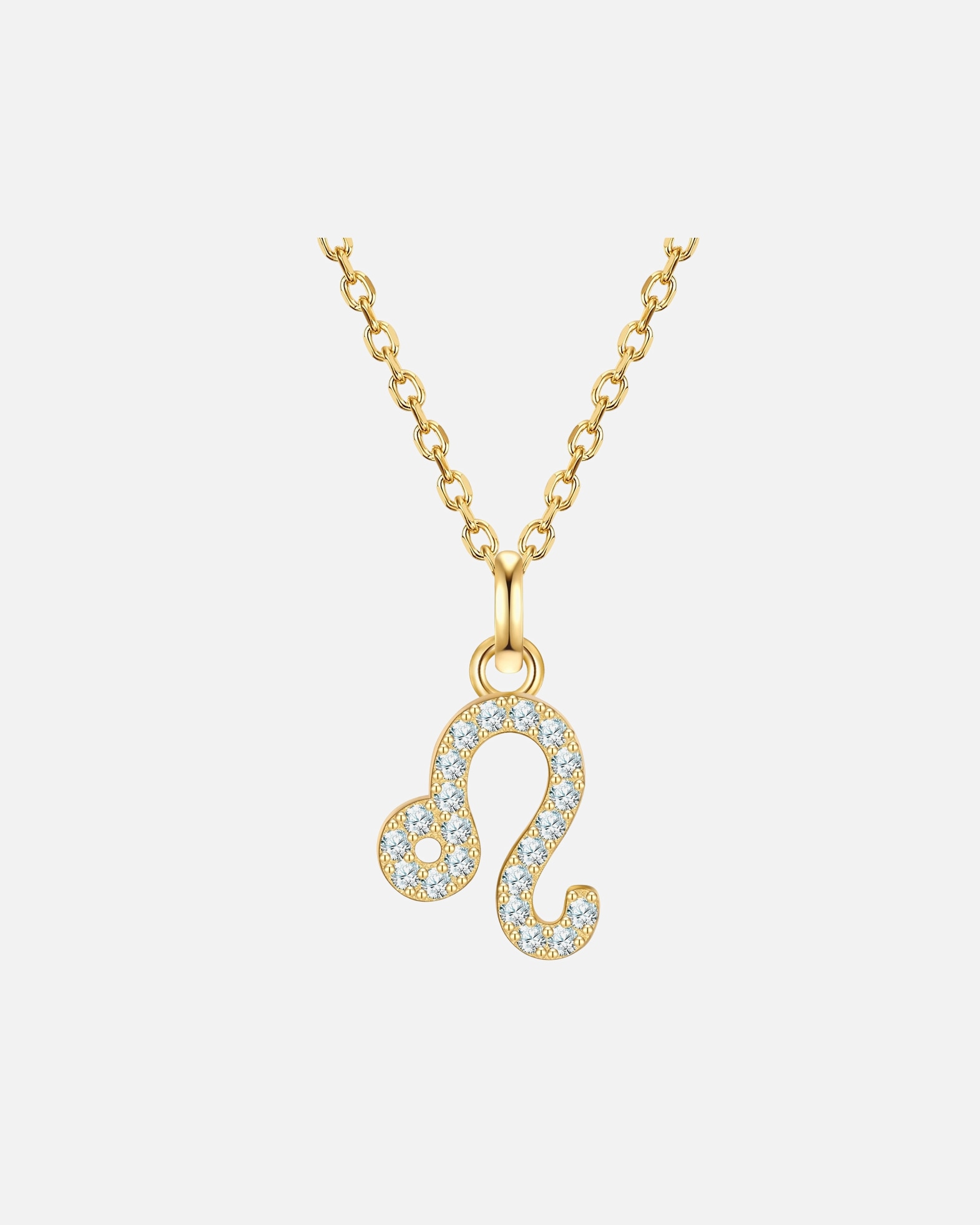 Halskette für Weiblich Glanzstücke München Halskette Sternzeichen Löwe aus Sterling Silber in gelbgold mit Zirkonia 40,0 cm Basiskette + 5,0 cm Verlängerung