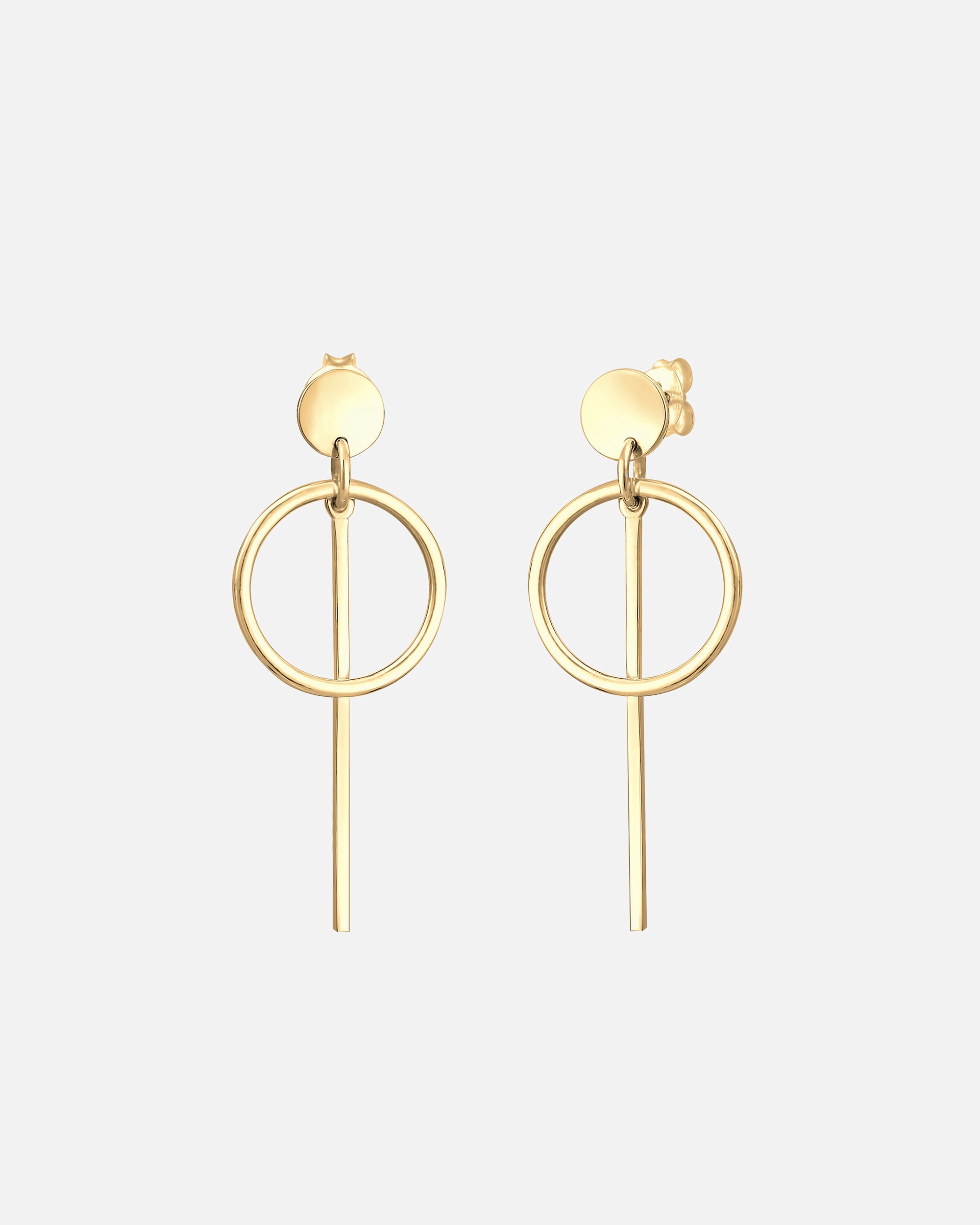 Ohrringe für Weiblich Elli Hänger Geo Kreis Basic Minimal Cool 925 Silber goldfarben