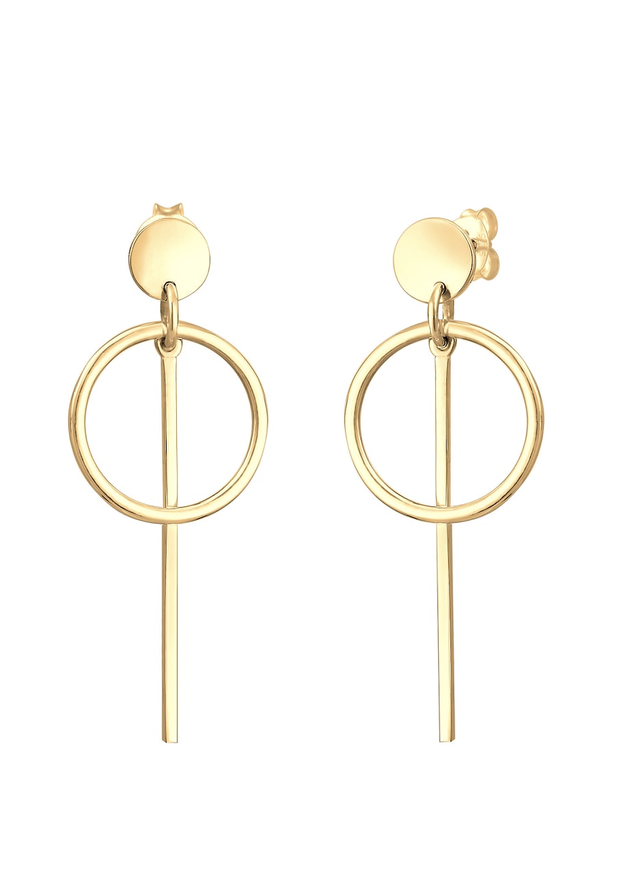 Elli Hänger Geo Kreis Basic Minimal Cool 925 Silber goldfarben Damen