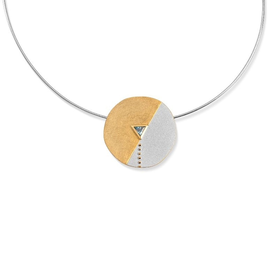 HERB SCHMUCK Anhänger mit Kette 925/- Sterling Silber Blautopas blau 42cm Damen