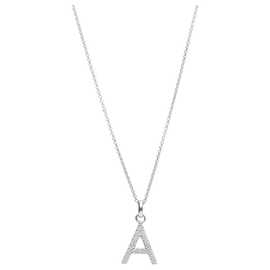 Smart Jewel Kette Buchstabe A mit Zirkonia Steine, Silber 925 45 cm Damen