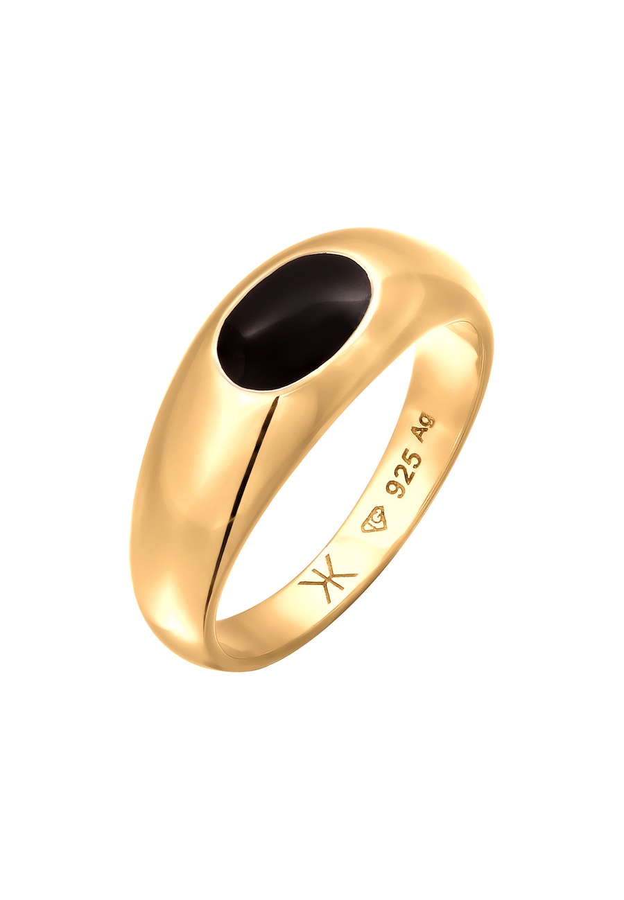 KUZZOI Siegelring Emaille Oval 925 Sterling Silber 64 Herren