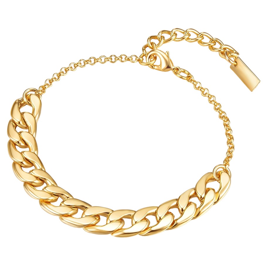 Lulu & Jane Armband aus Metall in Gelbgold 21,5 cm Basislänge + 4,0 Verlängerung Damen
