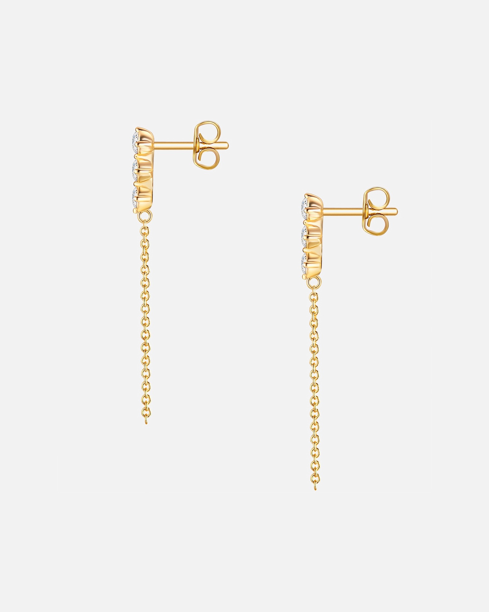 Ohrringe für Weiblich Lulu & Jane Ohrhänger aus Metall in Gelbgold mit verziert mit Kristallen von Swarovski® 37,7 mm