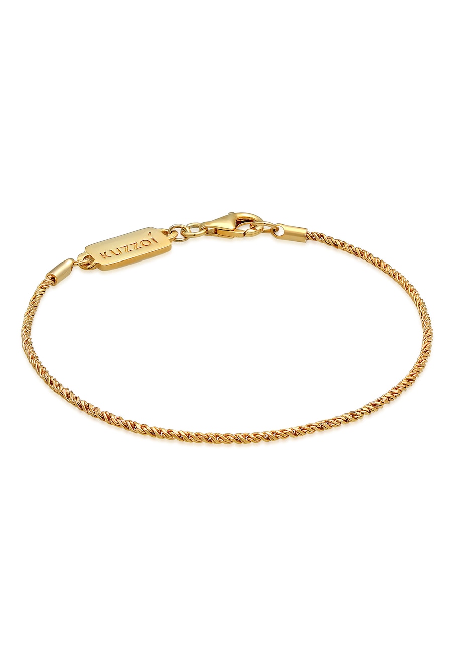 KUZZOI Herren Basic Kordelkette Gedreht 925 Silber 21