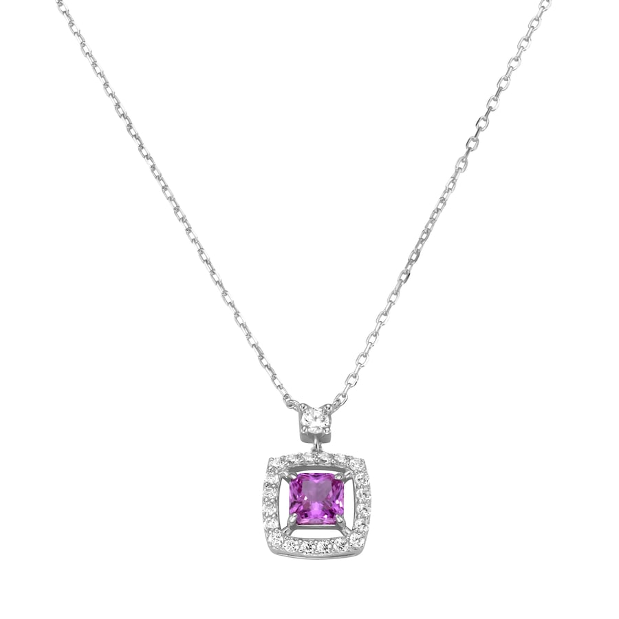 Giorgio Martello Milano Collier mit Zirkonia, Silber 925 Pink Violett