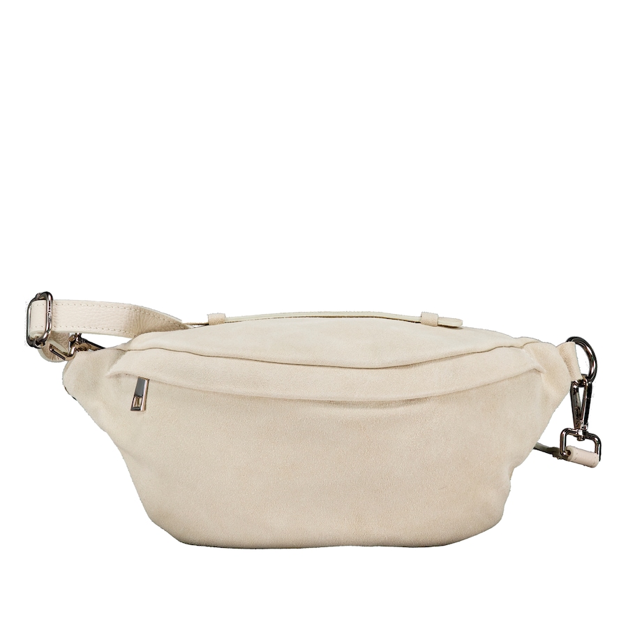 Hausfelder Manufaktur Gürteltasche / Umhängetasche Velours mit Silberfittings Ecru Damen