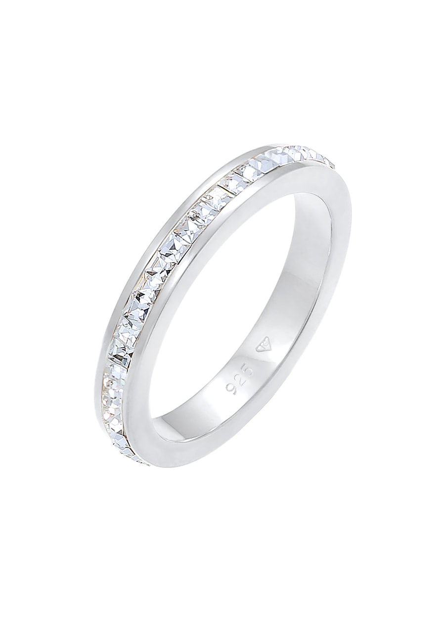 Elli PREMIUM Bandring Geo 925 Silber, mit Kristallen von Swarovski 58 Damen