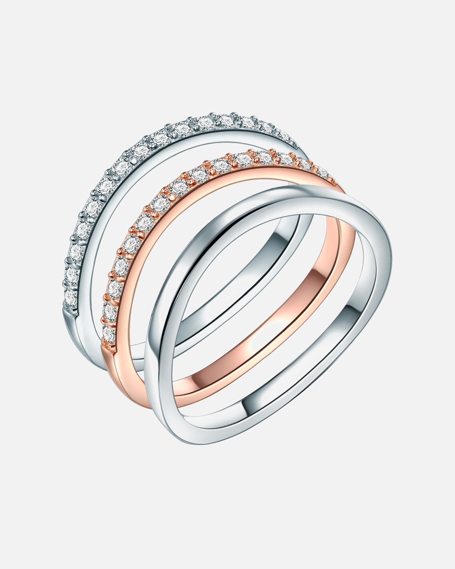 Ring für Weiblich Rafaela Donata Ring Sterling Silber Zirkonia in Silber/Roségold 50