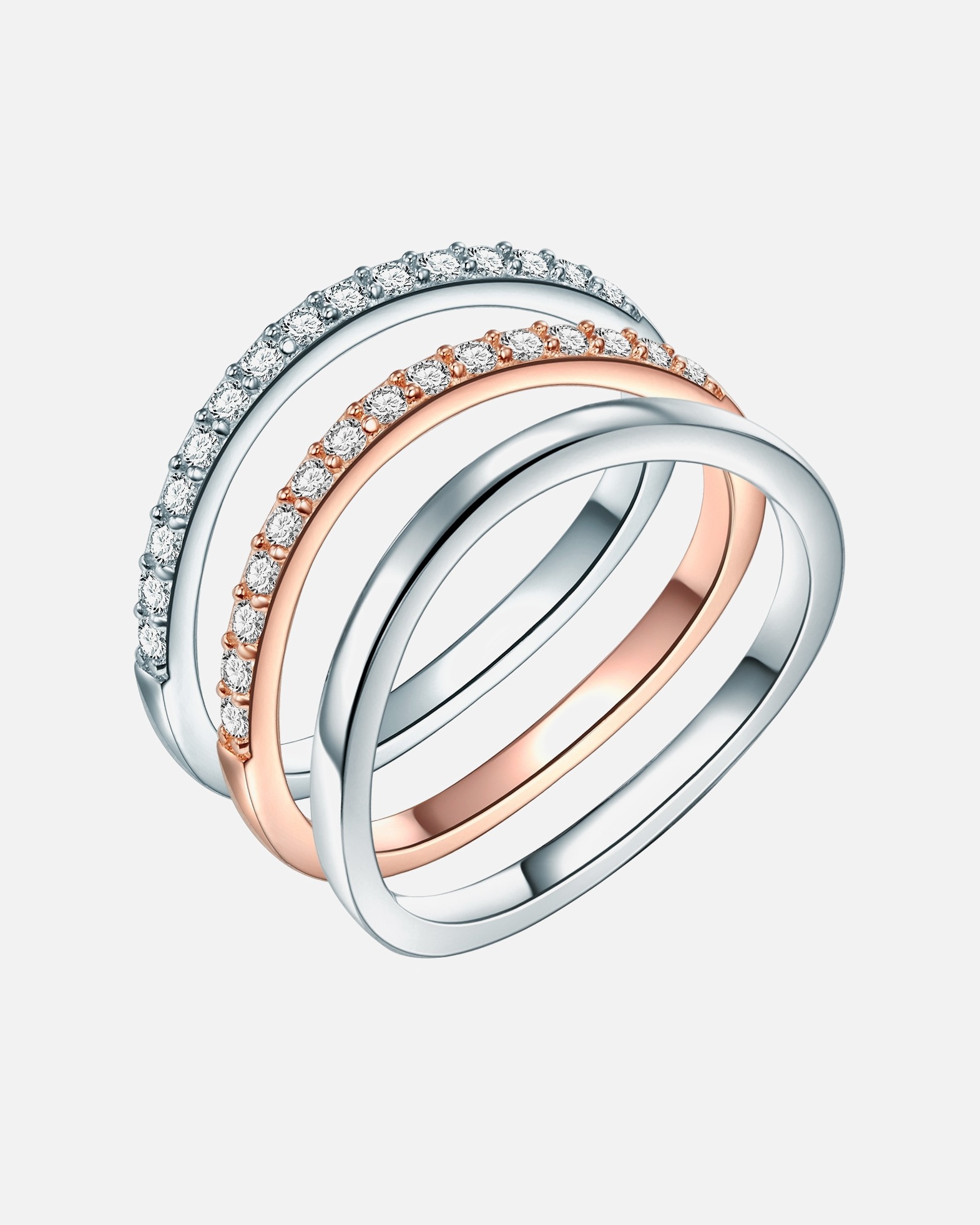 Ring für Weiblich Rafaela Donata Ring Sterling Silber Zirkonia in Silber/Roségold 58