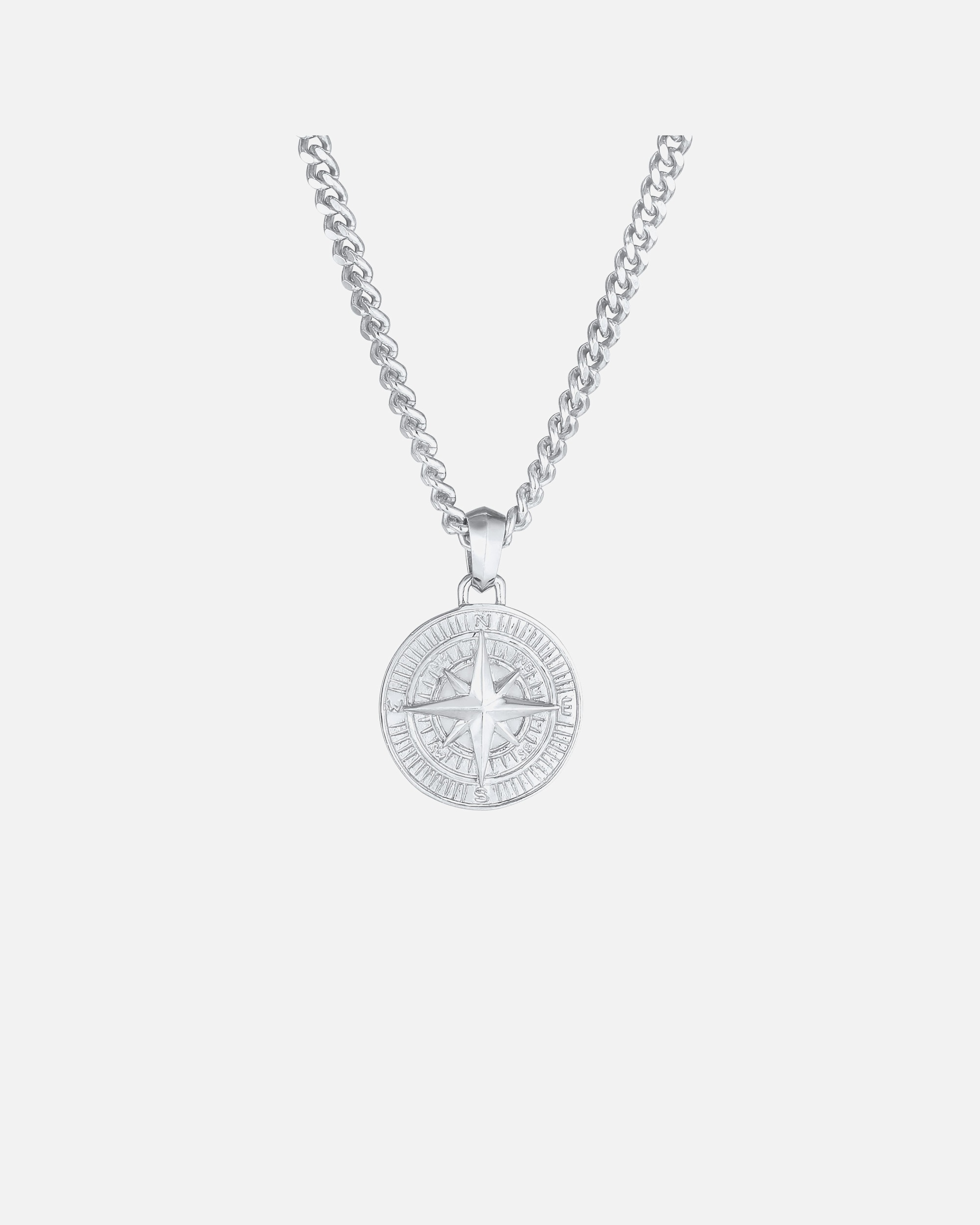 Halskette für Männlich KUZZOI Herren Panzerkette Kompass Cool Massiv 925 Silber 50