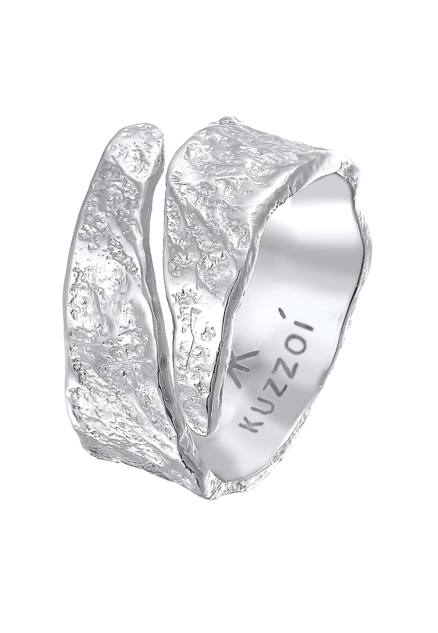 KUZZOI Bandring Struktur Used Look 925 Silber 62 Herren