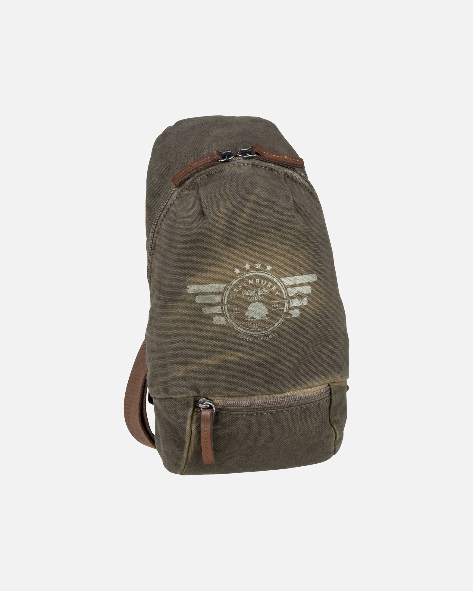 Umhängetasche für Männlich Greenburry Rucksack Vintage Aviator Khaki