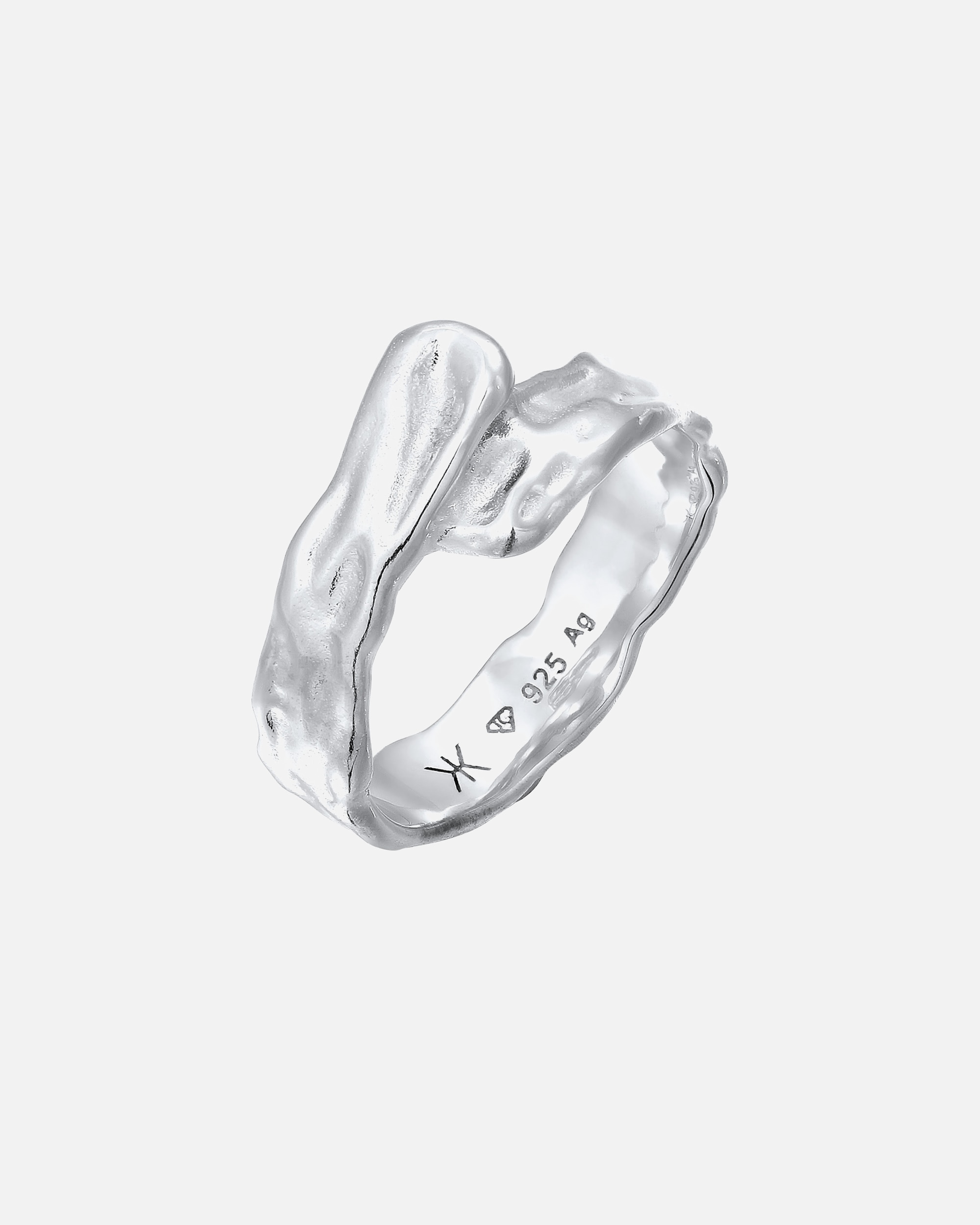 Ring für Männlich KUZZOI Bandring Organic Design 925 Sterling Silber 66
