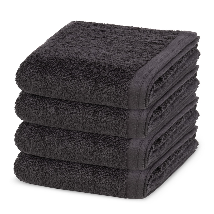 Vossen Vegan Life 4er Set Gästetuch Anthrazit Schwarz