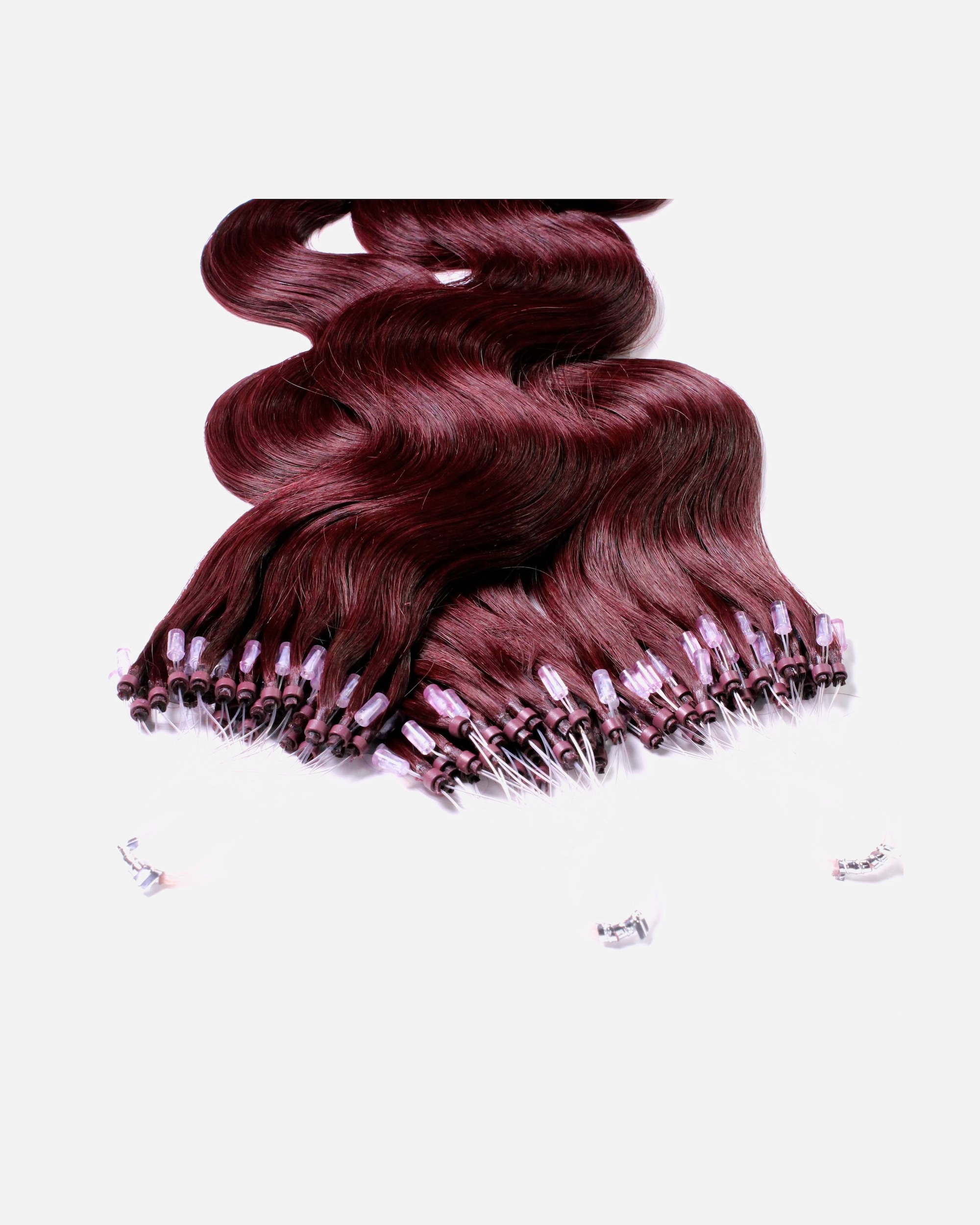 Extensions für Weiblich hair2heart Microring Extensions Echthaar #55/66 Hellbraun Intensiv Violett-Intensiv 0.5g 40cm