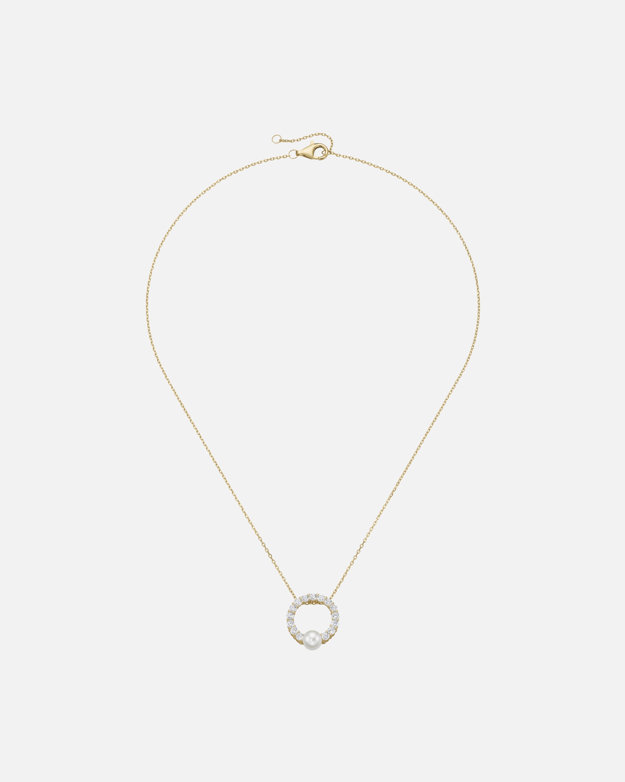 Halskette für Unisex Smart Jewel Collier Mittelteil kreisf., Zirkonia Steine, Süßwasserperle, Silber 925 Vergoldet