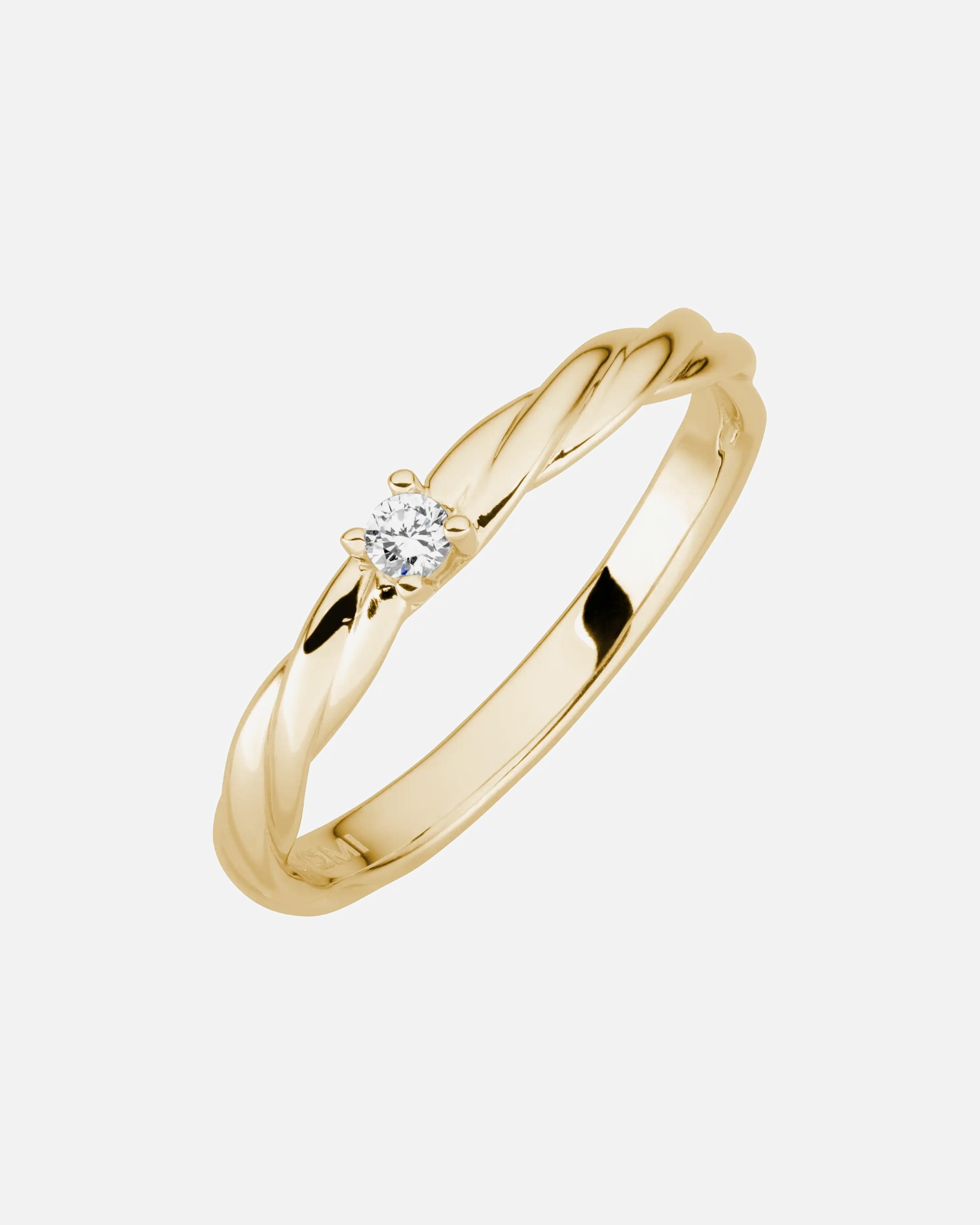 Ring für Weiblich Lyomi Default Brand Line Ring 585/- Gold Diamant Lab Grown weiß 0,05ct. 060 (19,1)