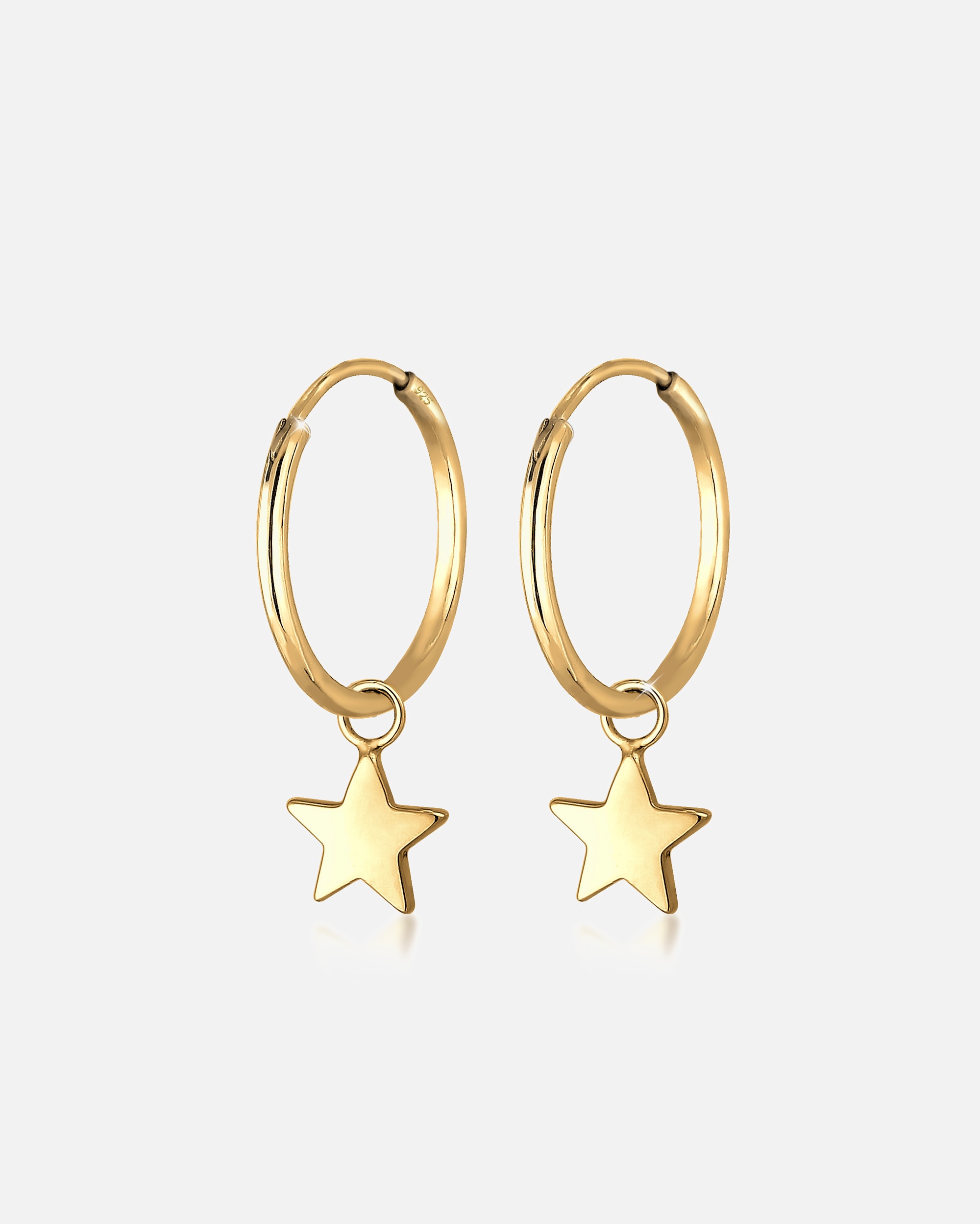Ohrringe für Weiblich Elli Creolen Hänger Sterne Astro 925er Sterling Silber goldfarben