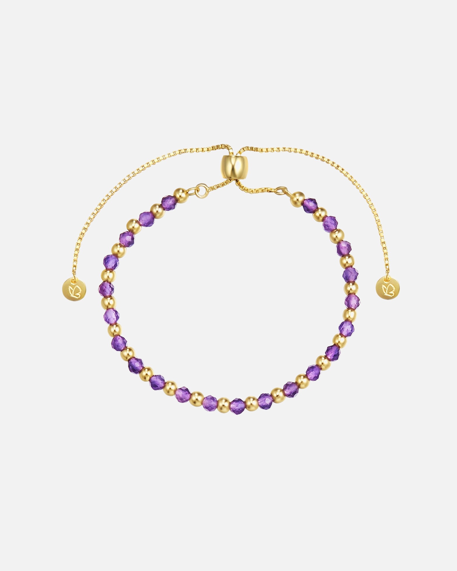 Armband für Weiblich Glanzstücke München Armband Sterling Silber Amethyst in Gelbgold 22,0 cm