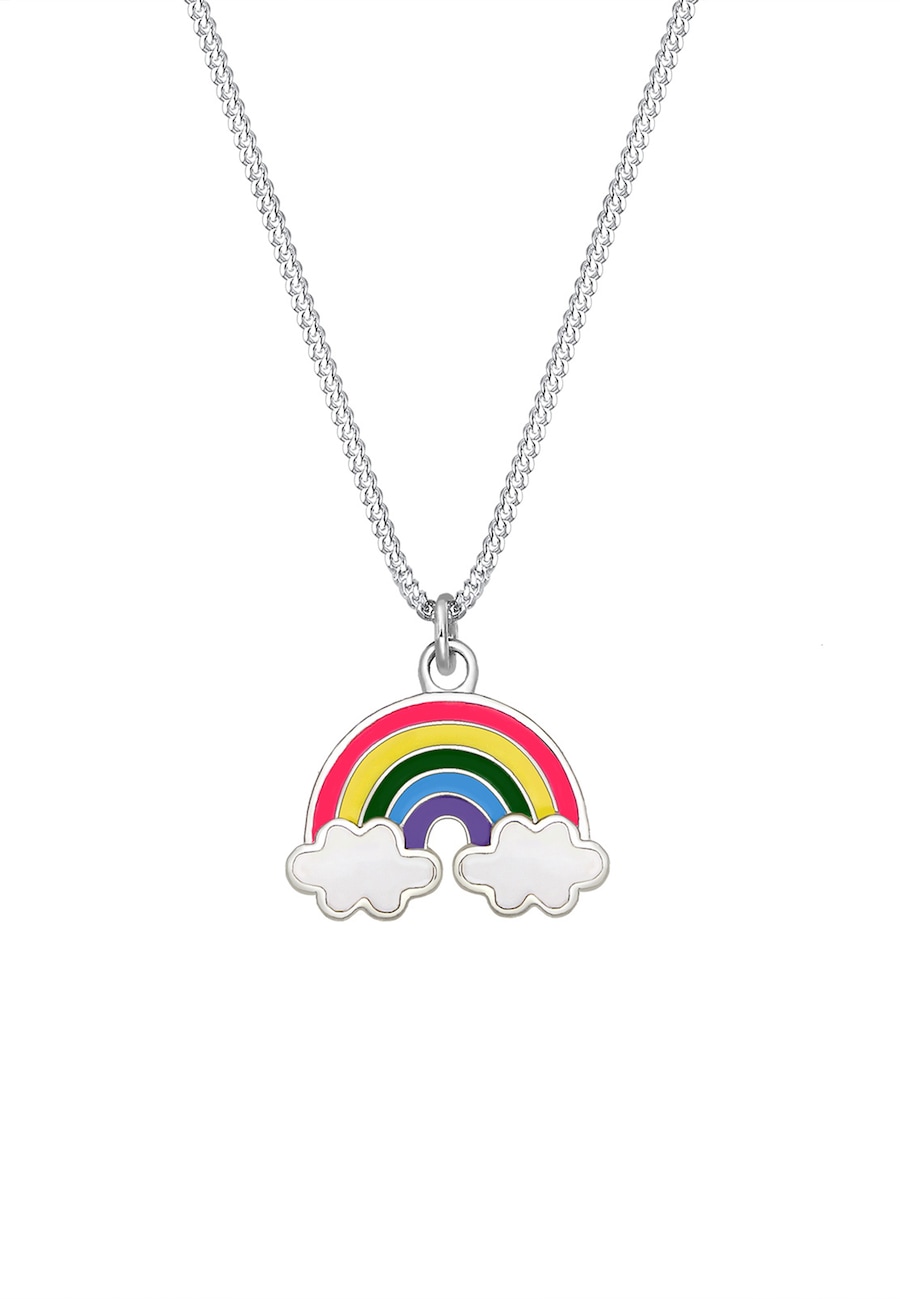 Elli Halskette Kinder Regenbogen Wolke Emaille Happy 925 Silber silberfarben Damen