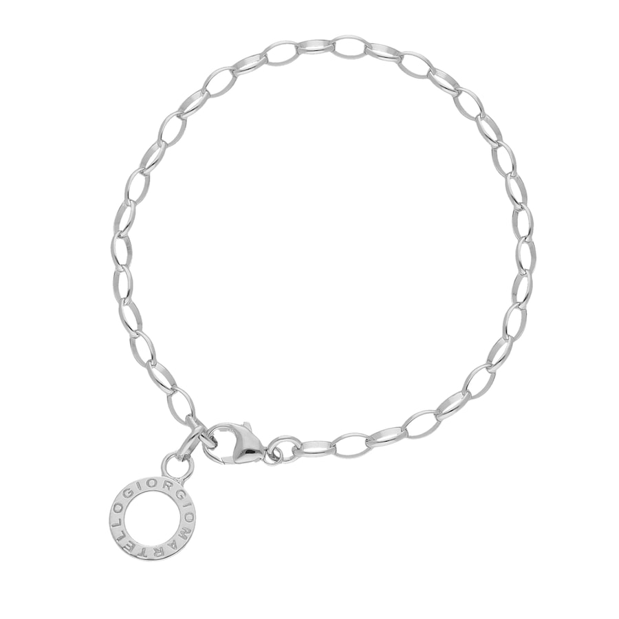 Giorgio Martello Milano Armband mit Schriftzug zum Einhängen von Charms, Silber 925 16 cm Damen