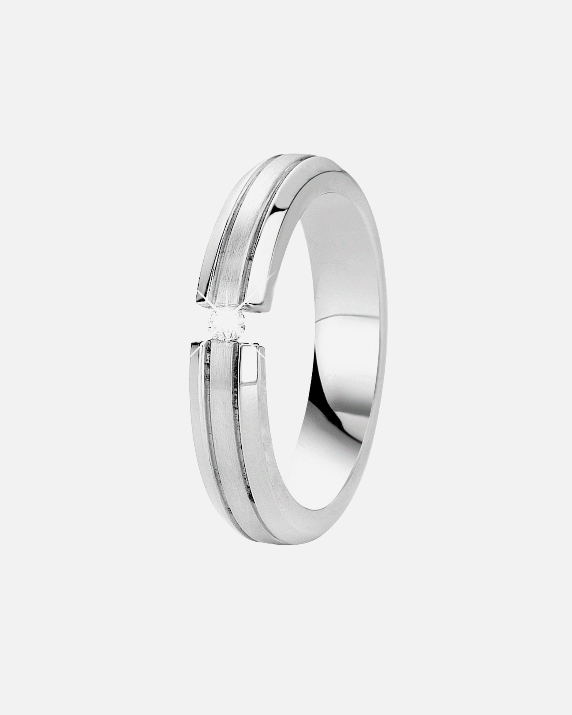 Ring für Männlich Lucardi Ringe 'Hong Kong' Stahl - silbern 53mm