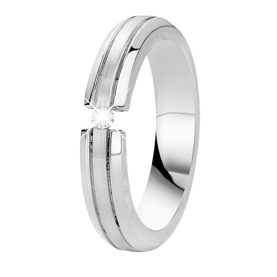 Lucardi Ringe 'Hong Kong' Stahl - silbern 57mm Herren