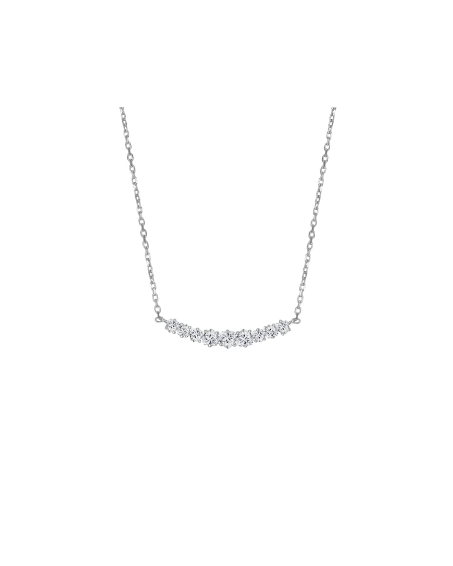 Hey Happiness Tennis-Halskette Herz-Edelsteine 925 Sterlingsilber Silber Damen