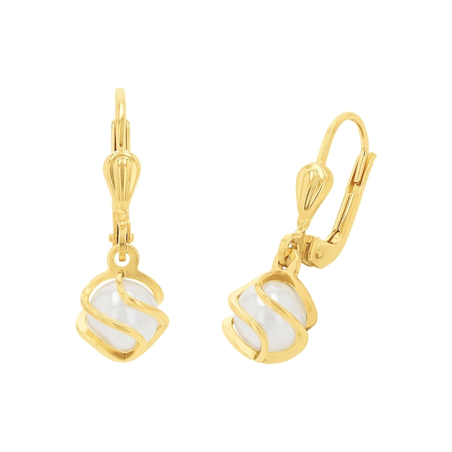 amor Ohrhänger Gold Weiss Damen