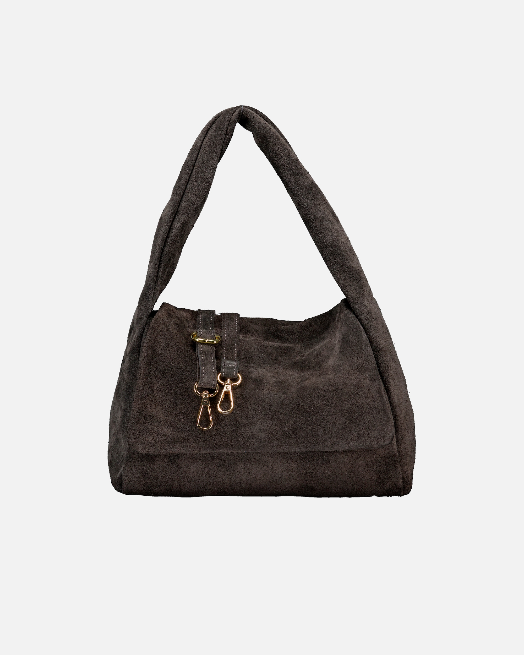 Umhängetasche für Weiblich Hausfelder Manufaktur Umhängetasche Velours Dunkelgrau Gold