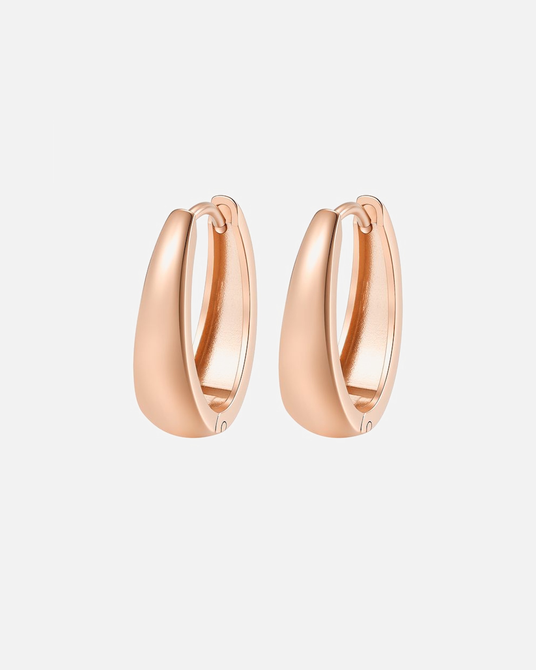 Ohrringe für Weiblich Hey Happiness Default Brand Line Statement Creolen – 18K rosévergoldete Edelstahl Ohrringe 10 mm